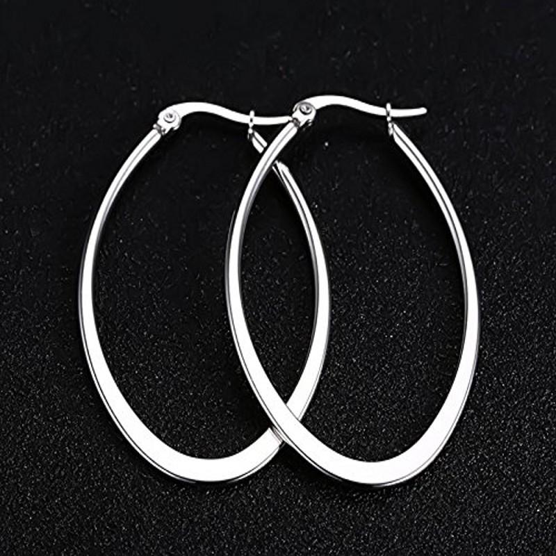 Oval Hoop Earrings for Women Large Big,Everyday Wear,Lightweight Water Drop Design,Gift Idea for Mother