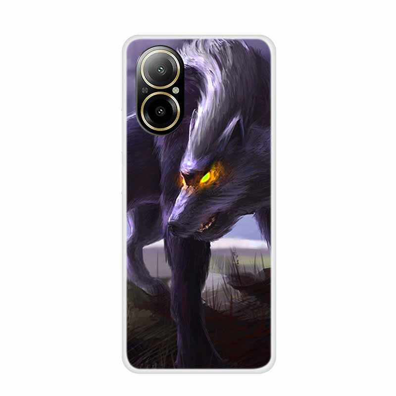 Soft Case For Realme C67 Painting Animals Luxury Silicone Phone Cover for Realme C 67 Protector Transparent Shell Clear Cases