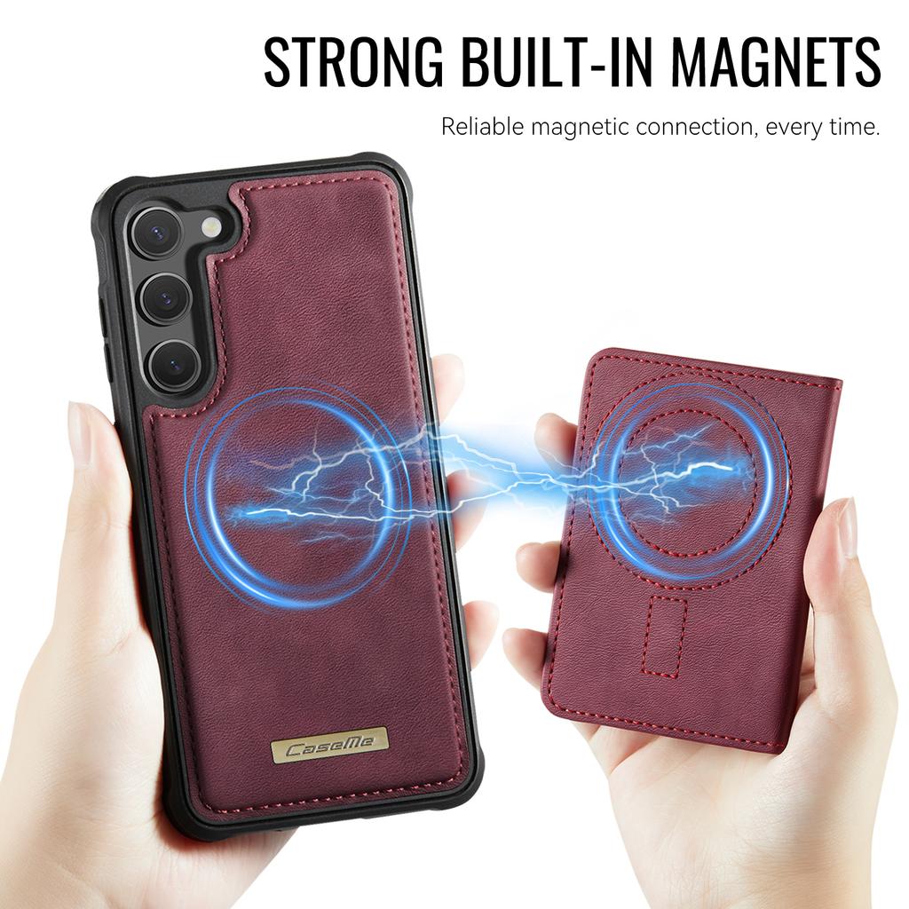 For Samsung Galaxy S23 Magnetic Case CASEME ME80 Series Leather PC TPU Phone Cover with Detachable Wallet