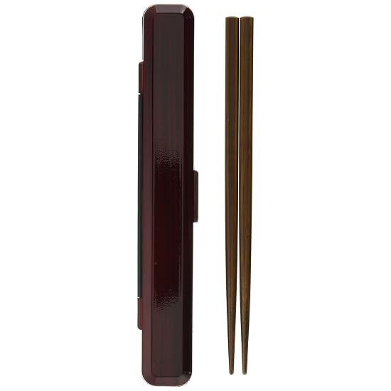 Tatsumiya Chopsticks 18.0cm Chopstick Case Set, Zelkova Wood Grain, 333428, Brown B096FJND2K