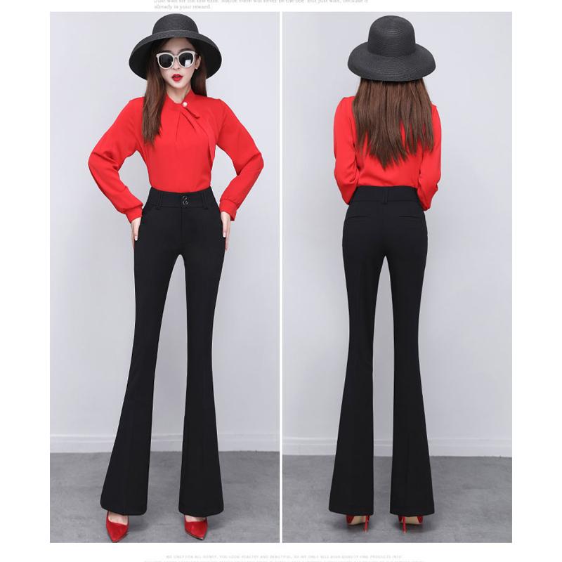 Elegant Long Office Lady 2022 Summer High Waist Women's Wide Leg Capris Suit Pants for Women Skinny Flare Pants Woman Trousers
