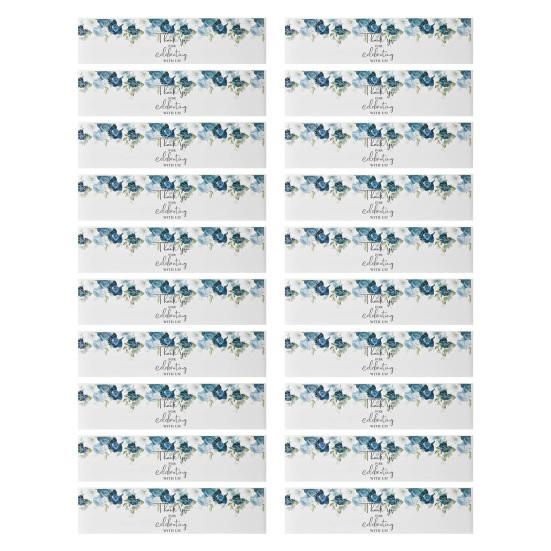 20 Pcs Gift Stickers Water Bottle Wrapping Labels Flower Print Self-adhesive Great Stickiness Gift Sealing Paper Stickers Happy Wedding