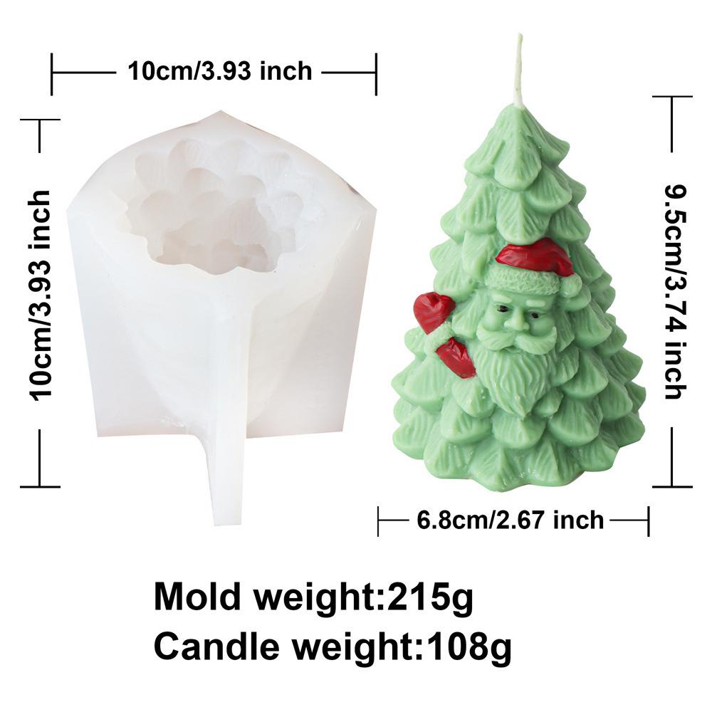 Santa Claus Christmas Tree Candle Silicone Mold Snowman Christmas Tree Candle Mold House Tree Candle Mold Christmas Decor Gift