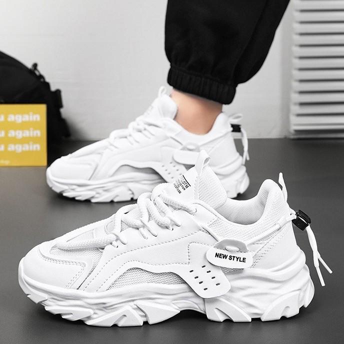 Popular Leather Platform Dad Shoes Trendy Men's Shoes Student Little White Shoes Men's Casual Niche Trendy Shoes Fashion Sports Shoes