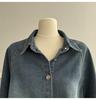 Women's Retro Denim Jacket: Lace-Up Waist, Collar, Long Sleeves, Short Loose Fit, Spring Style.