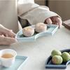 VAKADA Fan-shaped Ceramic Snack Plate
