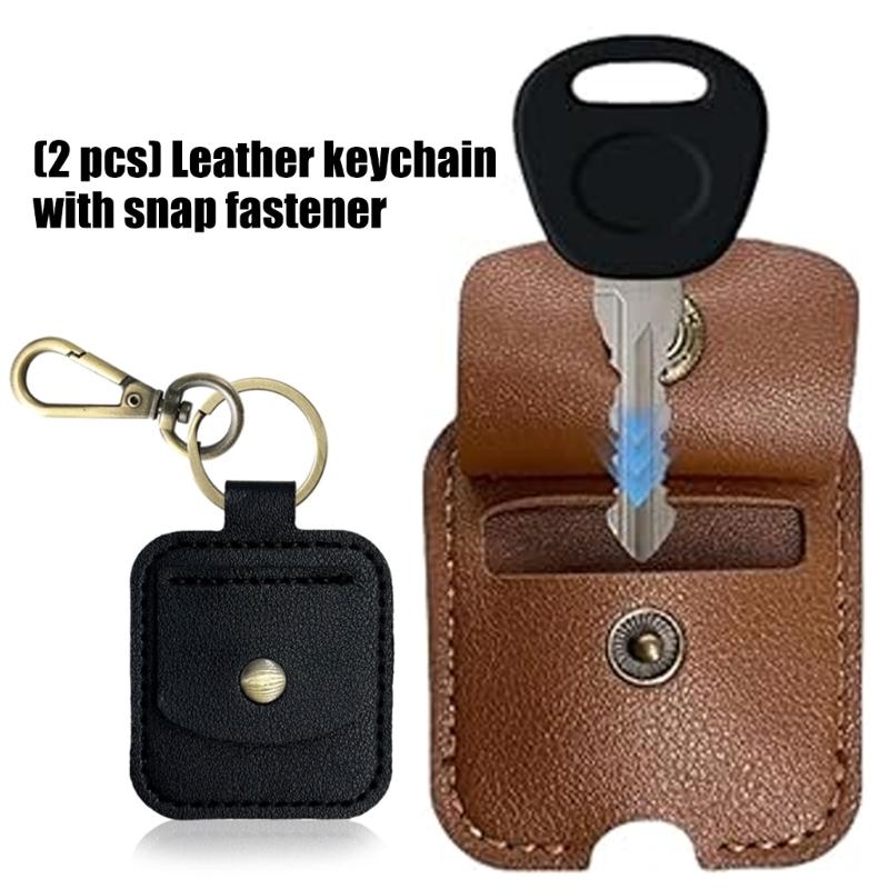 Paquete de 2 Fundas Prácticas para Llaves Funda para Llaves Protege las Llaves de Arañazos y Asegura una Fácil Gestión Textura de Cuero