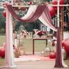 3Pack Set Wedding Arch Drape Fabric Sheer Chiffon Tulle Curtain Draping Backdrop Party Supplies Home Drapery Ceremony Decoration