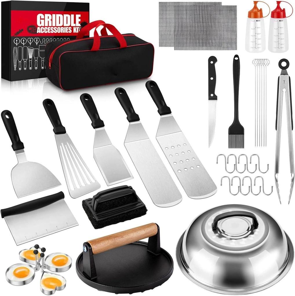 35-Piece Stainless Steel BBQ Tool Set - Outdoor Grill Spatula & Cooking Tools