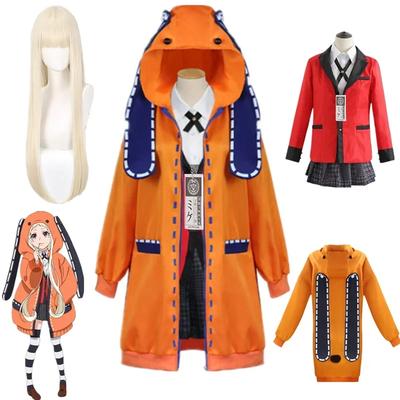 Anime Kakegurui Yomotsuki Runa Cosplay Kostüm Jas JK Schule Uniformen Jas Hoodie Halloween Karneval Kleidung