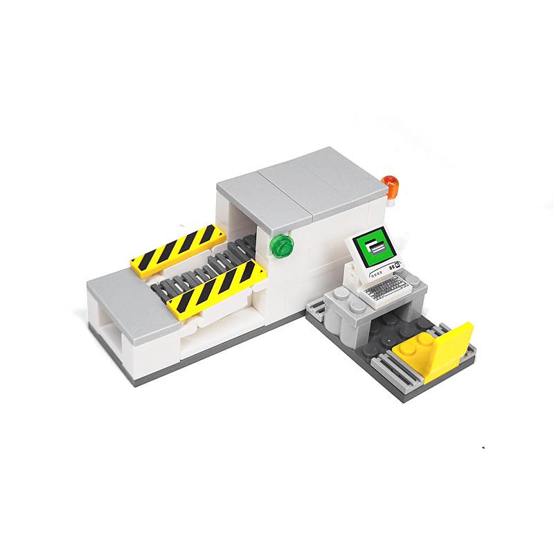 Small Particle Assembly Subway Station Gate Ornament Station Luggage Security Check Door Frame Track Building Block Diy
