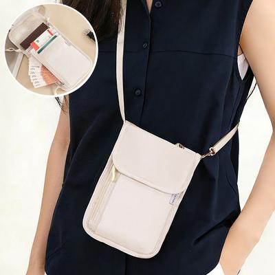Waterproof Passport Pouch Multi-Pockets Adjustable Strap Neck Wallet RFID Blocking Smooth Zipper Credit Cards Holder