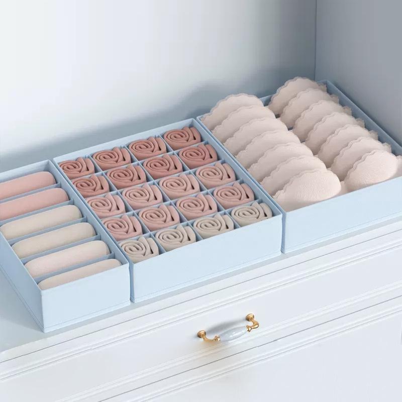 منظم أدراج قماشي ثلاثة في واحد للملابس الداخلية والجوارب وحمالات الصدر