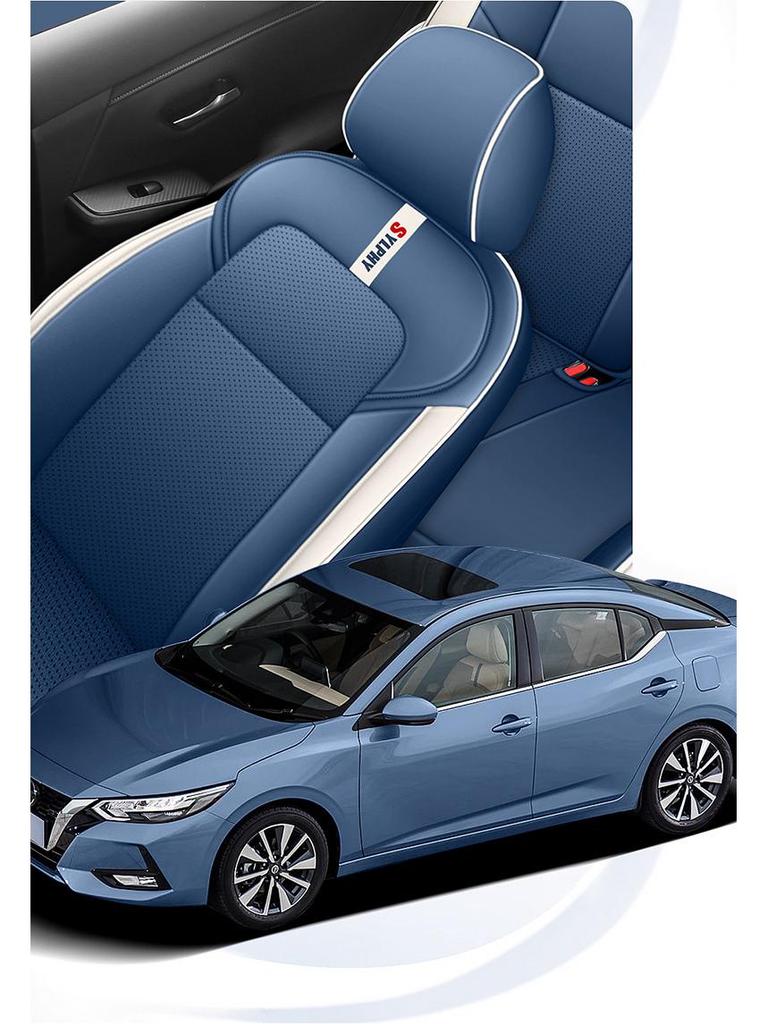 Sylphy 5-Seater Leather Seat Cover: All-Season Full Surround Cushion