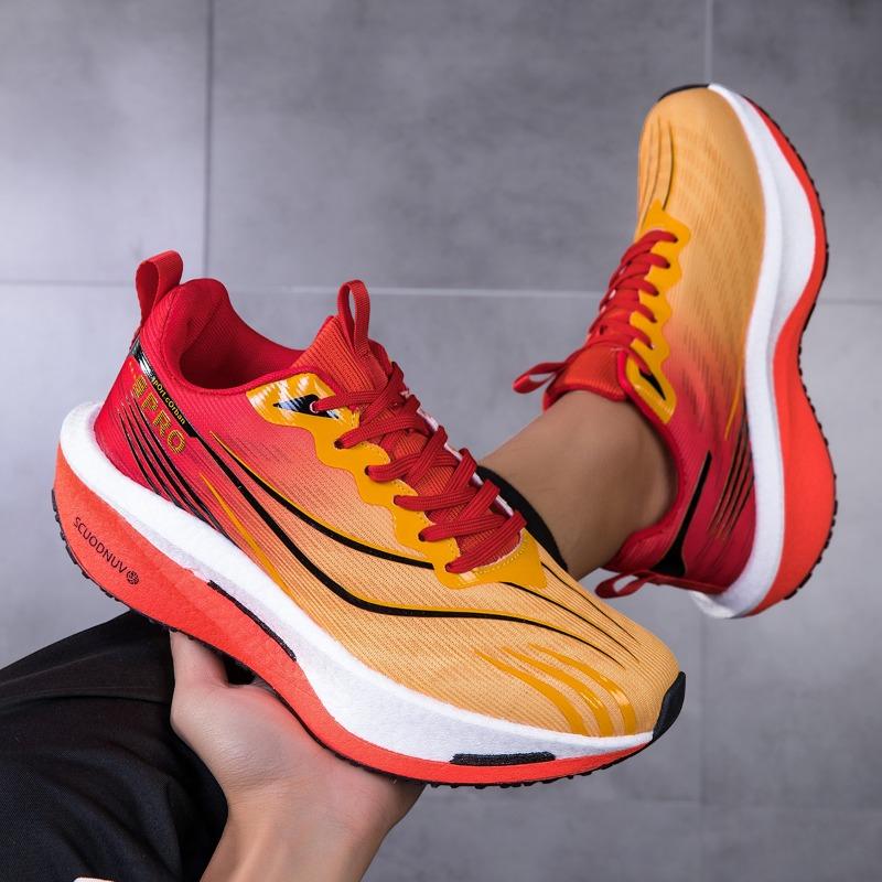 Outdoor Running Shoes Men Breathable Lightweight Mesh Anti-slip Wear-resistant Casual Shoes Men Lace-up Sports Shoes Men