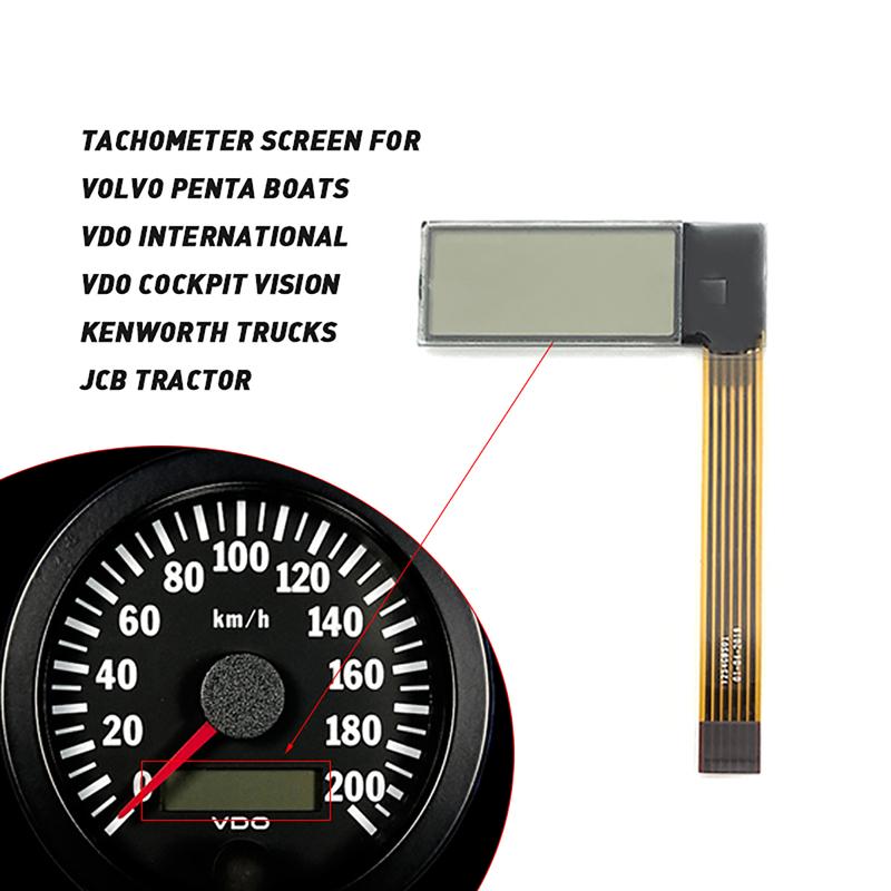 VDO Tachometer LCD Screen for Kenworth Truck JCB Volvo Penta Boat Yanmar Marine Hour Meter Display Speedometer Pressure Gauge