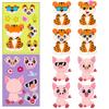 6 Photos/package of Small Animals Face-changing Stickers Puzzle DIY Stickers New Products Children's Puzzle Toys Puzzle Doodle Stickers