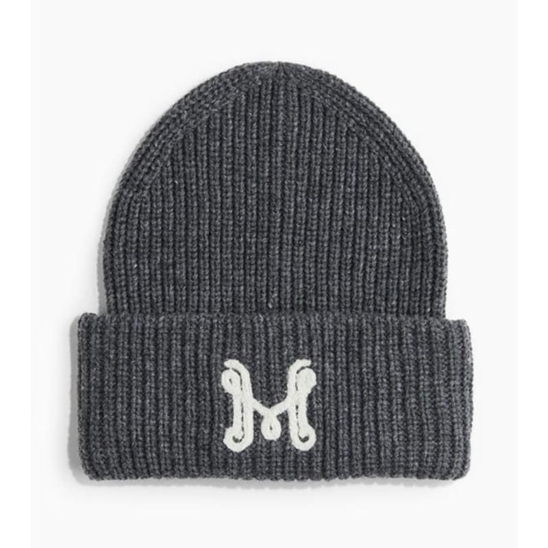 H&M Ribbed Knit Hat Dark Grey Melange 1249204004