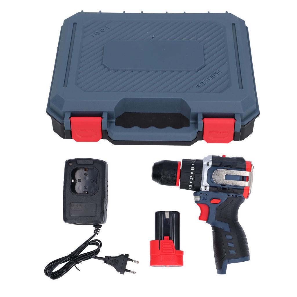 18V Electric Power Drill Set Pure Copper Brushless Motor Cordless Drill Driver for Wood Metal Cerami