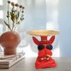 Bulldog Art Figurines with Pallet Resin Storage Box Decor for Office (red)