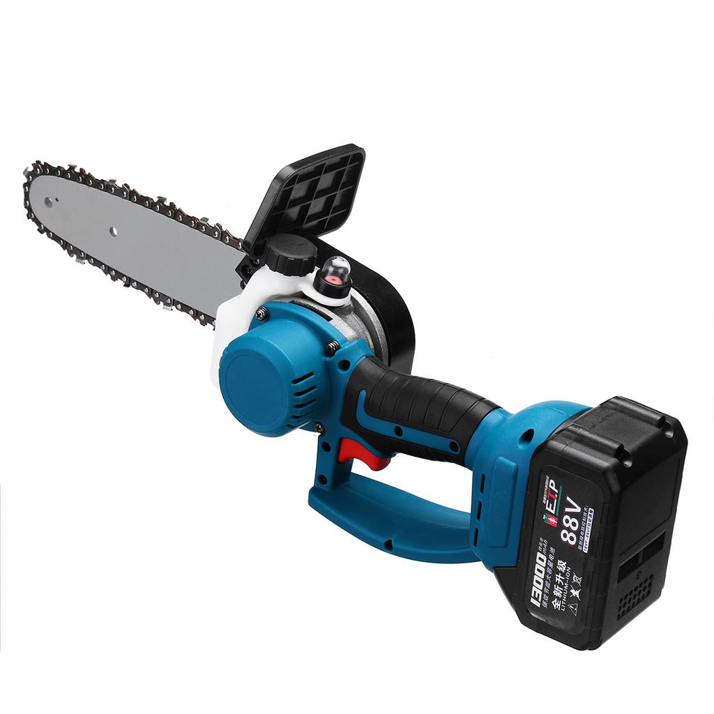 88V 8 Inch Rechargeable Electric Saw Chainsaw 1200W Brushless Motor with 2 Batteries Woodworking Cutter Tool For Makita Battery