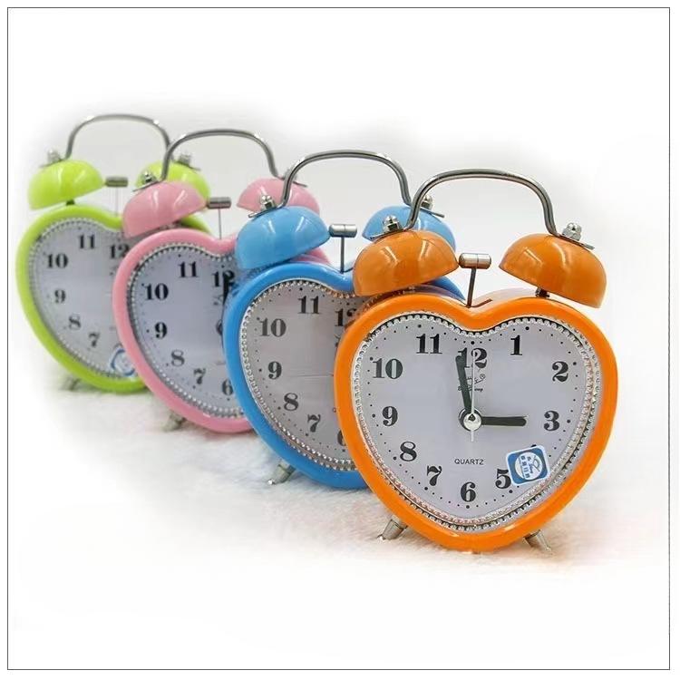 Children's Students Metal Bell Alarm Clock Creative Learning Silent Night Lights Fashionable Classic Loud Bedside Cute Clock Watch
