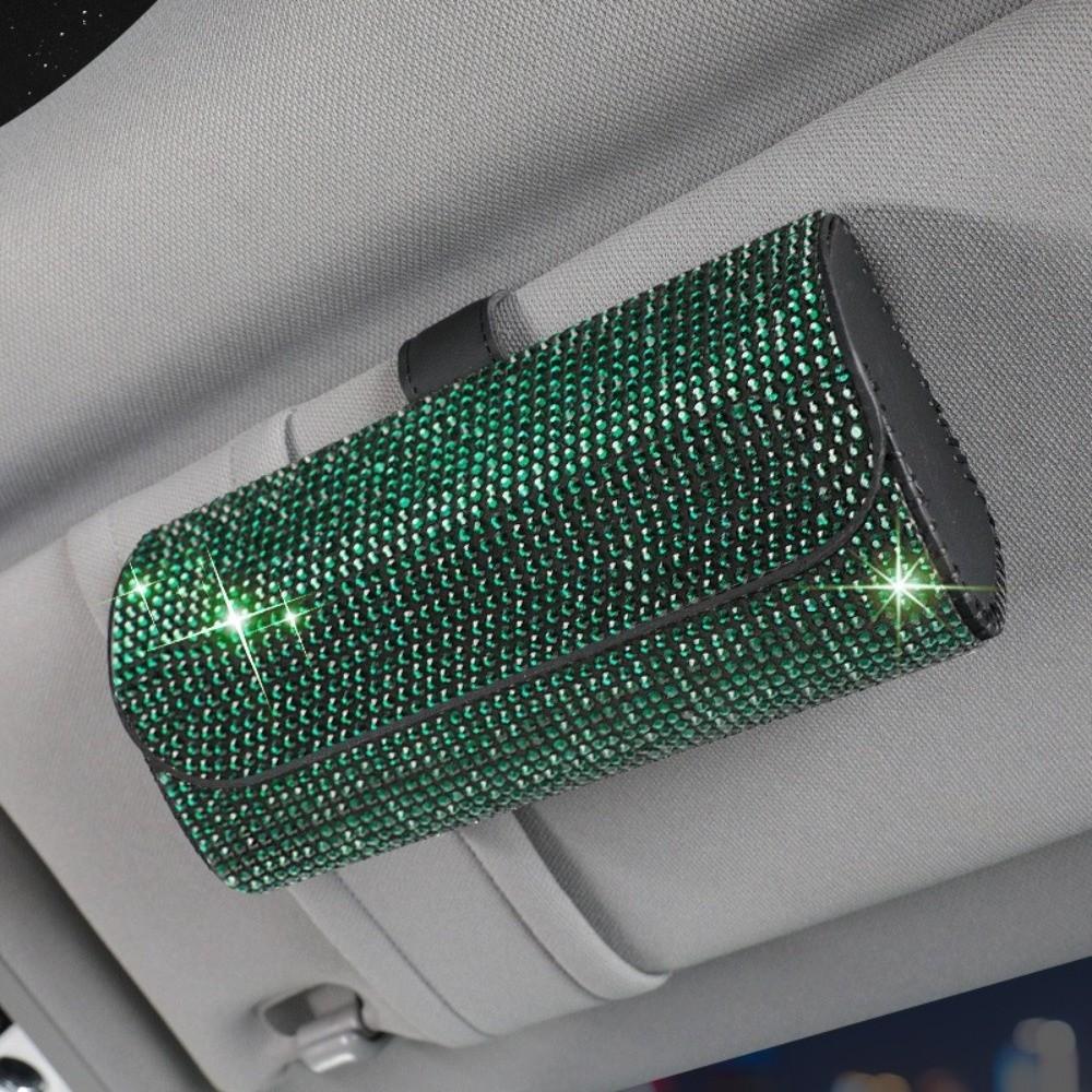 

Portable Bling Car Glasses Case Anti-pressure Hard Shell Sunglasses Case Rhinestone Eye Glasses Case Car Assessoires