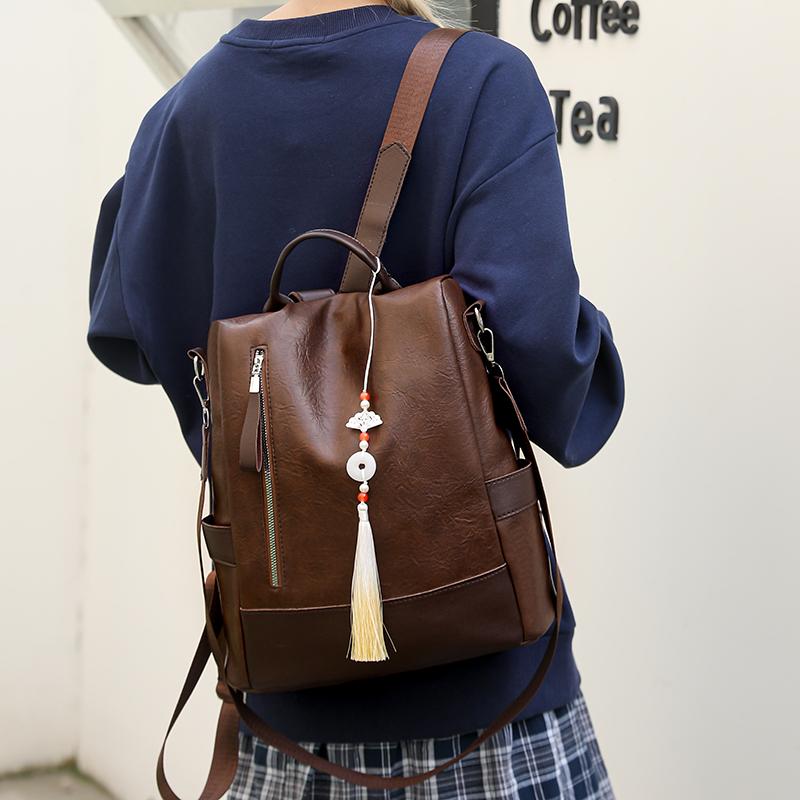 Quasten-Rucksack, Diebstahlschutz, Damen-Rucksack, Pendlerrucksack, große Kapazität, Mehrzweck-Reiserucksack