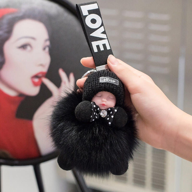 Sanning Keyholder Doll Keyring Bag Hook Key Decoration gray