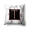 Polyester Pillowcase 26 English Letters Rose Gold Home Marble Decorative Printed Pillowcase
