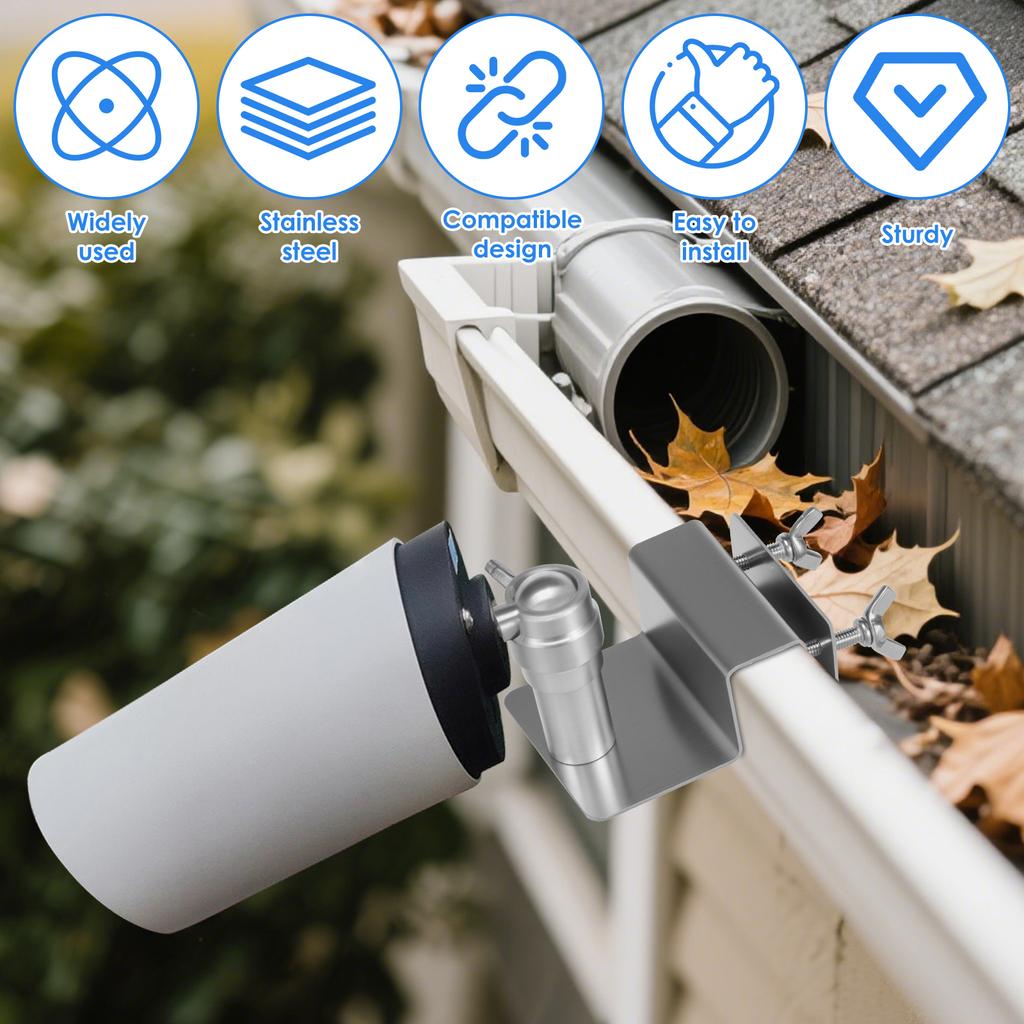 Gutter Mount for Solar Panel Adjustable Stainless Steel Mount Bracket Fou Eufy SoloCam Reolink Aosu Metal Gutter Mount Bracket