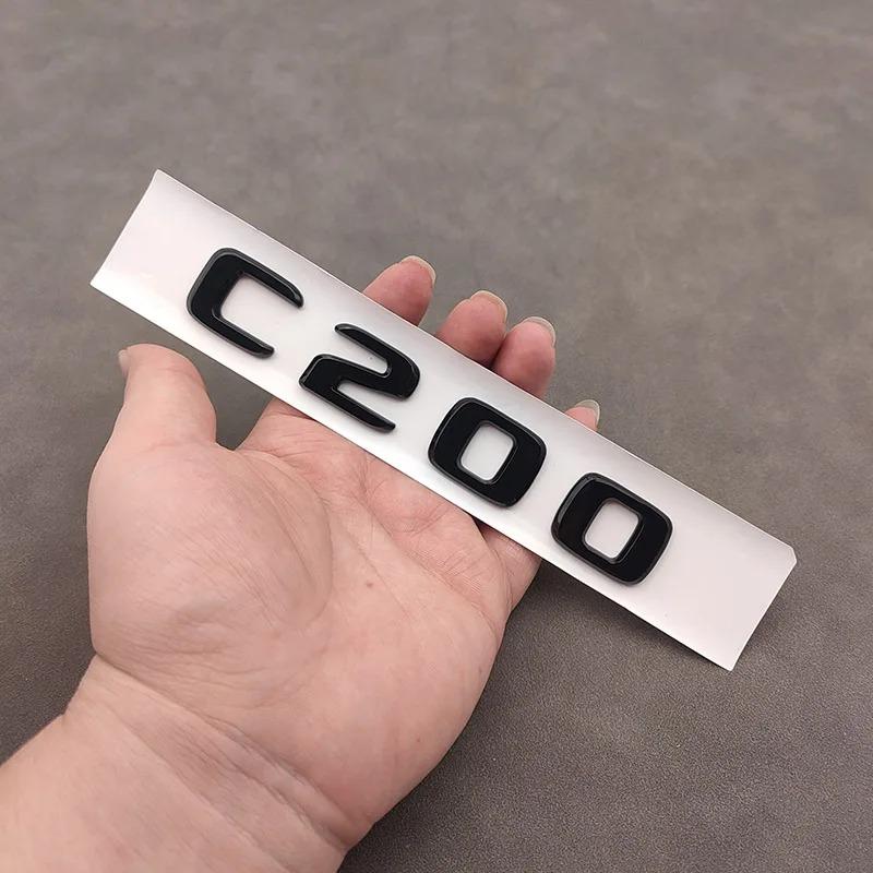 3D ABS Chrome Black C 200 Logo C200 Emblem Letter Sticker Car Rear Trunk Badge For Mercedes Benz C200 W204 W205 W206 Accessories