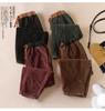 Retro Kord Samt Verdickt Fleece Damen Freizeithose Harlan Herbst Winter Locker Schlankmachend Künstlerisch Lässig Warme Hose