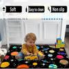 Cartoon Solar System Rug for Kids Bedroom, Space Galaxy Planet Carpet, Educational Outer Space Theme Play Mat for Boys Girls