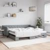 Vidaxl Sofa Rozsuwana Z Materacami, Jasnoszara, 100X200 Cm, Tkanina