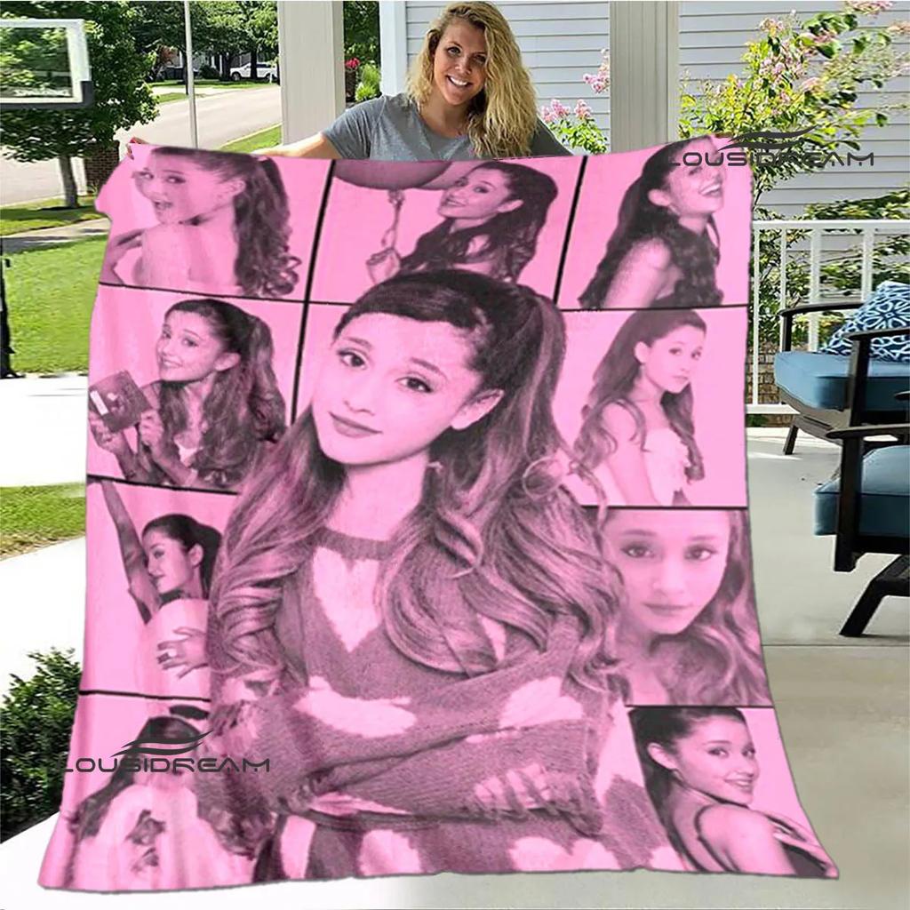 Singer Ariana grande printed blanket Flange Warm blanket soft and comfortable blankets bed linings cubre cama birthday gift