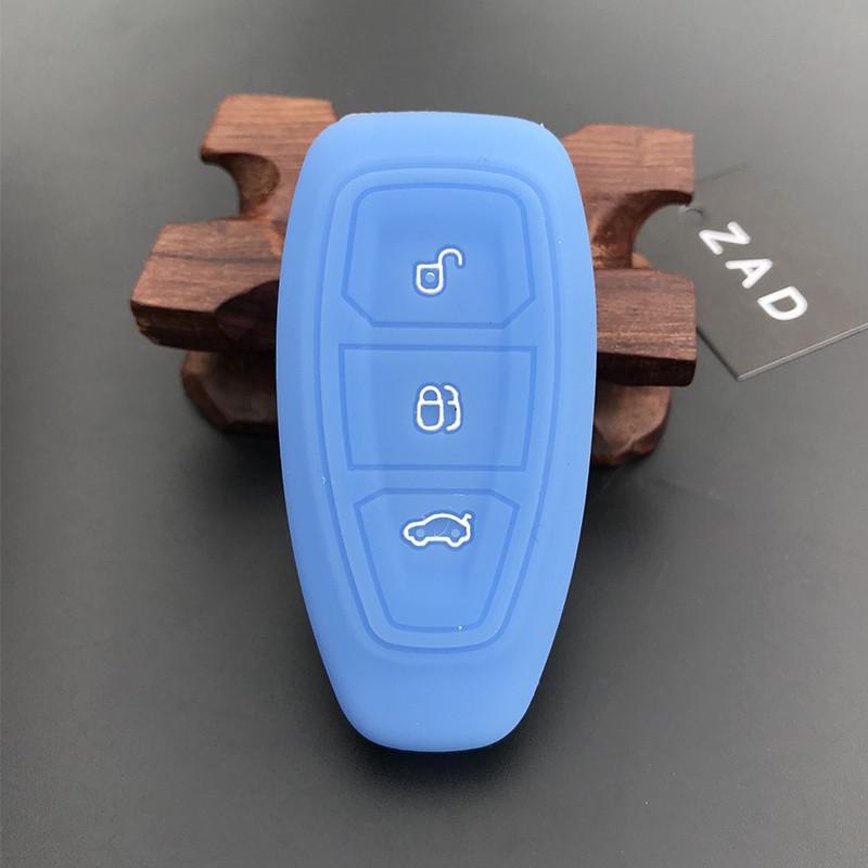 Zad Silicone Car Key Case Cover For Ford Mondeo Focus Fiesta Kuga C-Max S-Max Mk3 Replacement Auto 3 Buttons Key Protector