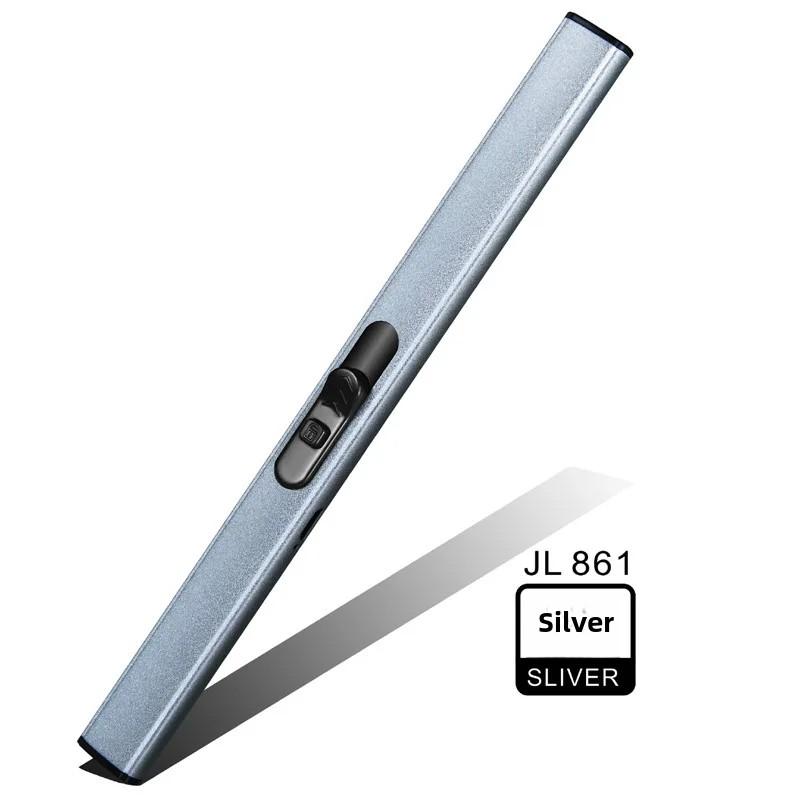 

Зажигалка для барбекю на открытом воздухе с USB-дугой, перезаряжаемая, длинная, для кухонной газовой плиты, ветрозащитная, плазменная, беспламенная, электрическая зажигалка серебряный