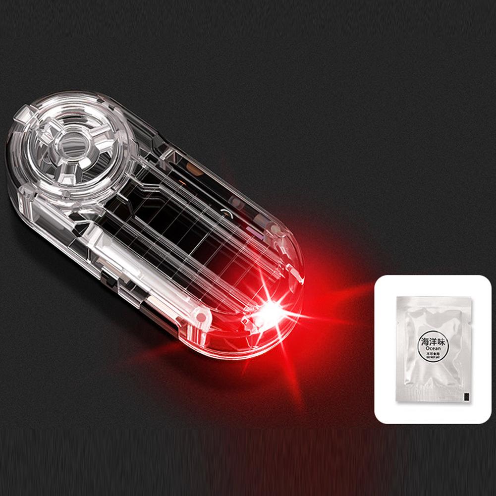 LED Car Solar Powered Wireless Anti-Theft Warning Light Caution Lamp with Air Freshener Alarm Fake Anti-theft Decorative Light