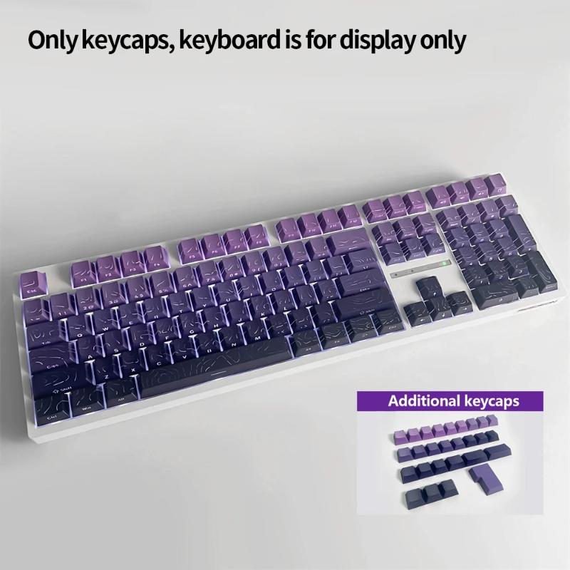 Xiaomi Gradient Green Grape Side Print RGB Backlit Keycap 135 Keys Double Shot PBT Keycaps Cherry Profile for MX Switch Gaming Keyboard