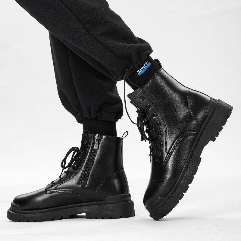 Herbst neue Rundkopf Martin Stiefel Herren High-Top Lokomotiv-Tooling-Stiefel Outdoor dicksohlige Kurzstiefel