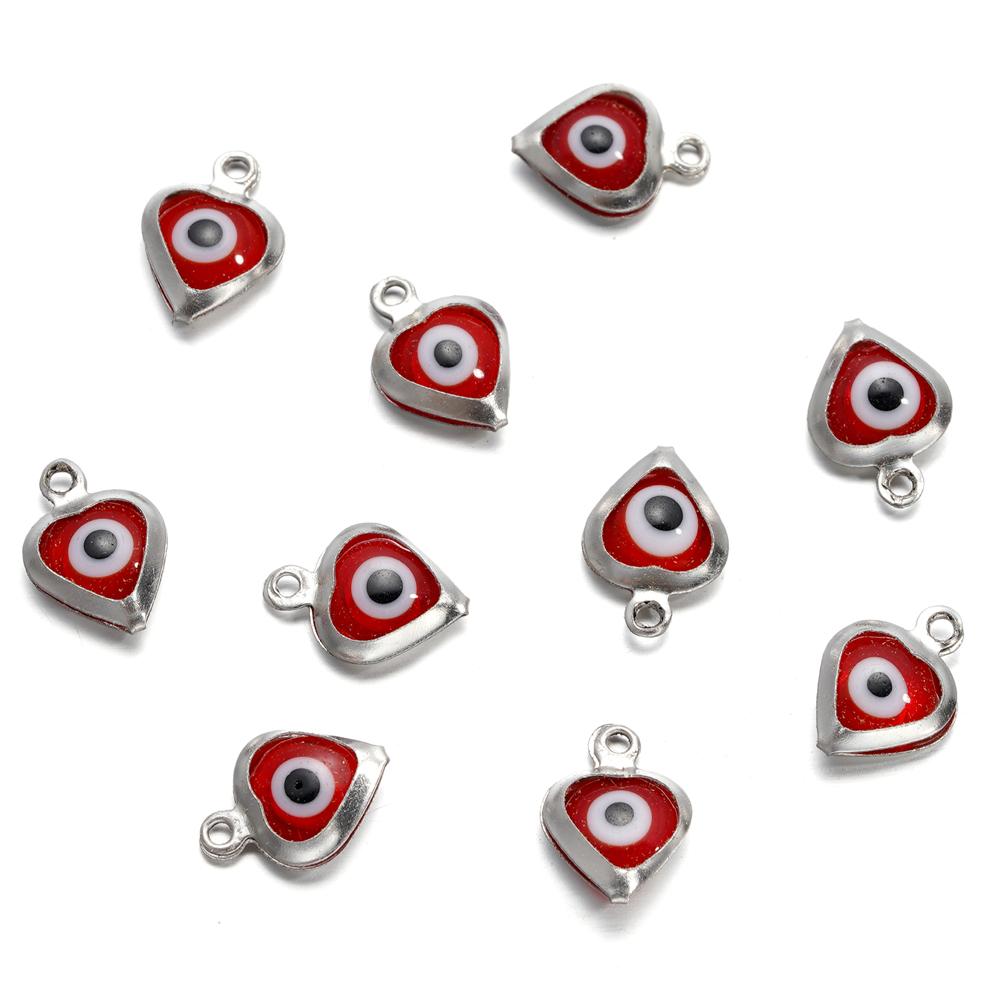 10pcs/lot Evil Eye Gold/Silver Color Tone Charms Connectors Beads For DIY Bracelet Bangle Pendant Jewelry Accessories