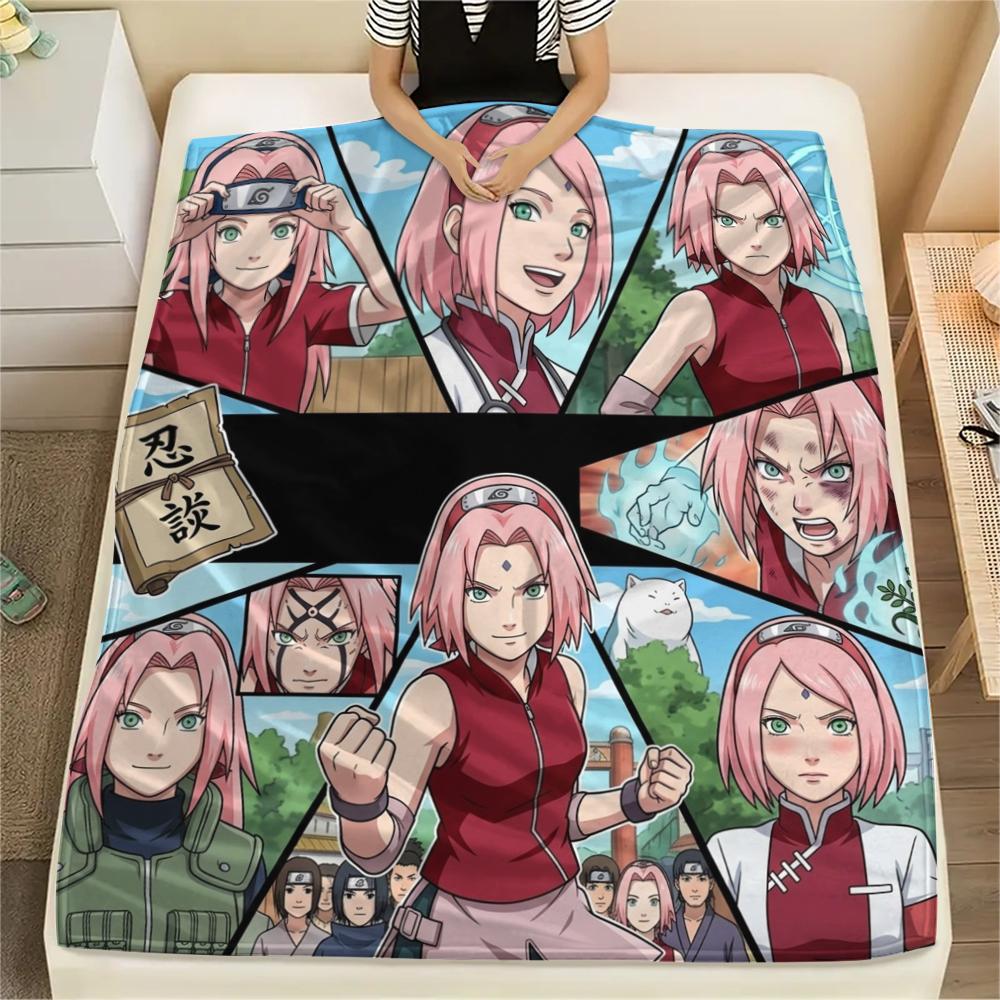 Naruto Flannel Blanket Fashion Print Great For Sofa Bedroom Chair Bed Picnic Travel -HE55