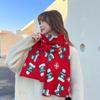 Christmas red scarf women's winter high-end imitation cashmere plaid scarf versatile warm shawl thickened scarf