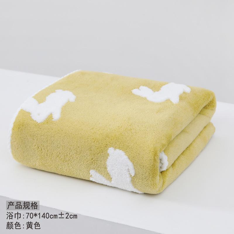 Towel New Jacquard Coral Fleece Striped Texture Soft Absorbent Household Face Towel Hand Towel