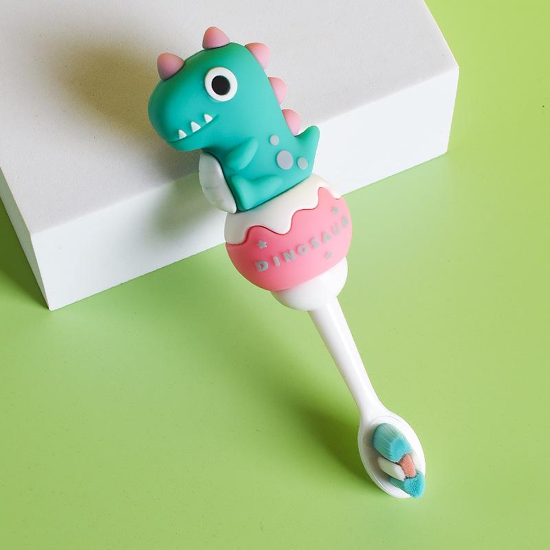 Baby Soft Children's Toothbrush - Cute Cartoon Dinosaur Design for Infants and Toddlers
