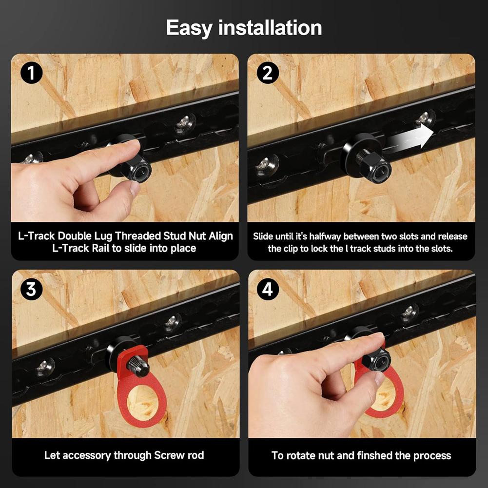 8Pcs Threaded Stud Nut Fitting Tie Down Steel Threaded Rail Stud Nut Bearing 6000 LBS for Truck Bed Trailer Cargo Control Pickup