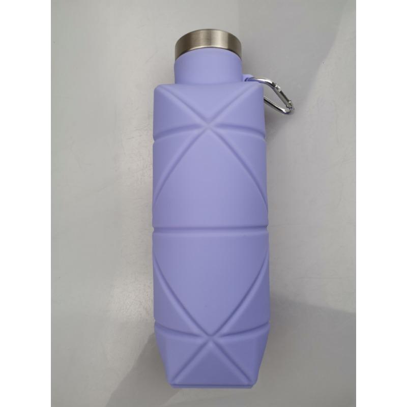 Stainless Steel Cover Folding Cup 700ml Outdoor Activity Athletic Silicone Cup Pocket Lightweight to Carry Water Bottle