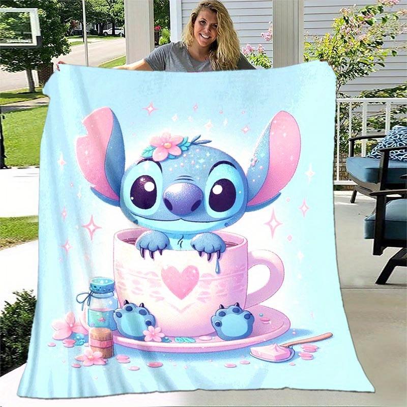 1pc Stitch Printing Blanket - Soft, All-Season Throw for Living Room, Bedroom,Personalized Gift with Adorable Cartoon Design