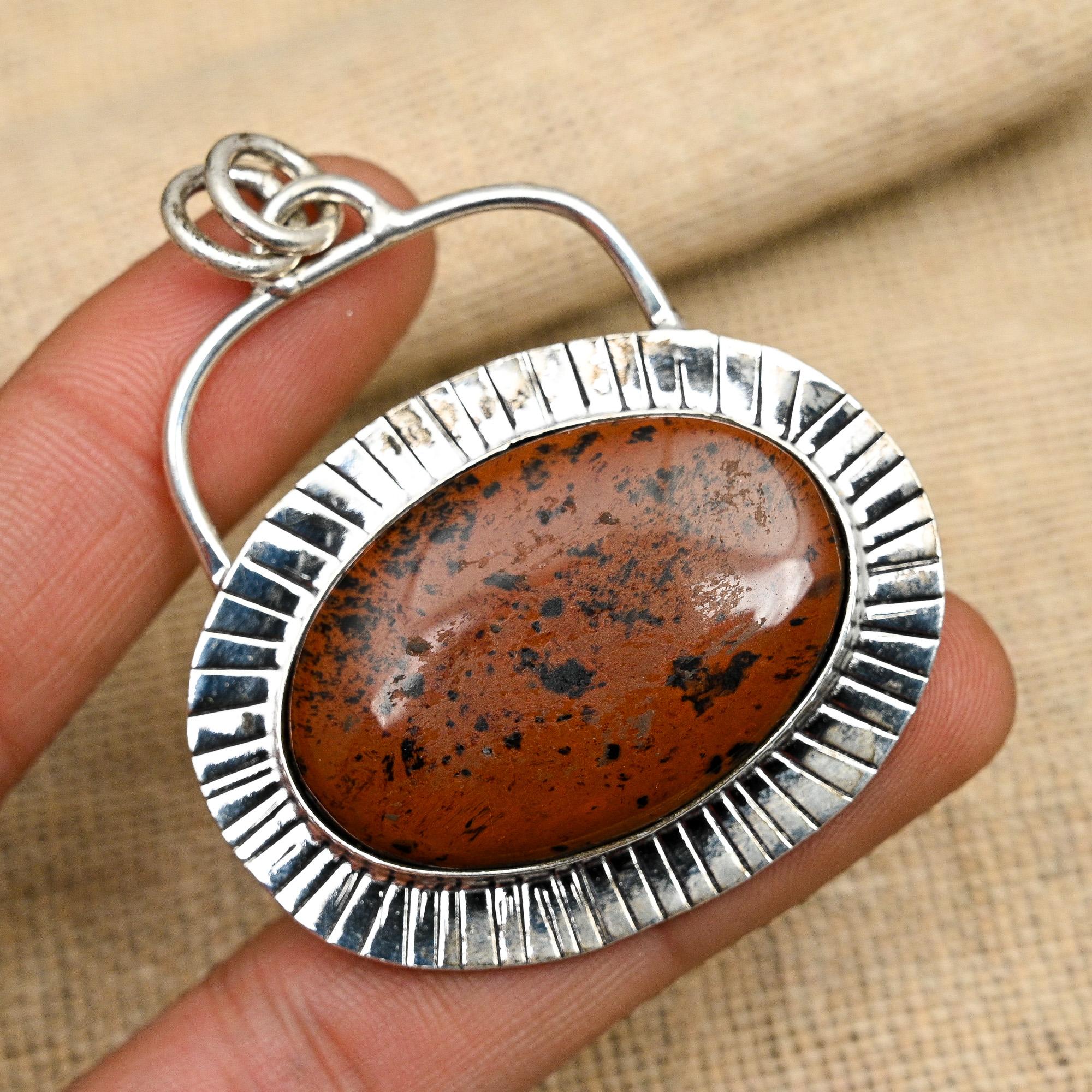 

Подвеска из стерлингового серебра 925 пробы из красного дерева с драгоценным камнем ручной работы для женщин